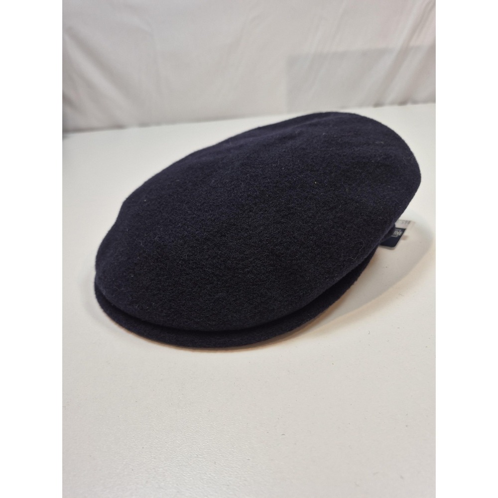 Kangol Hat Flat Cap Fitted Mens M Blue Wool 504 Felt Winter Casual Lined